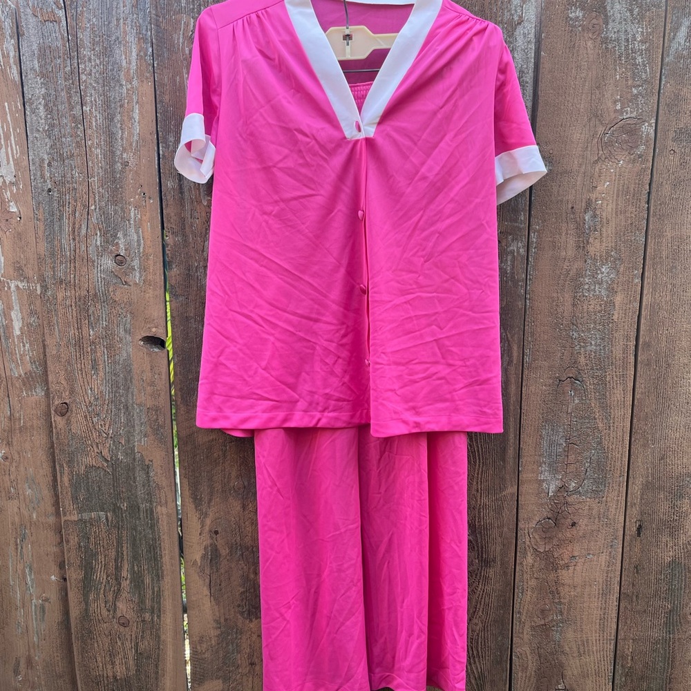 Vibrant Pink Short Sleeve Pajama Set